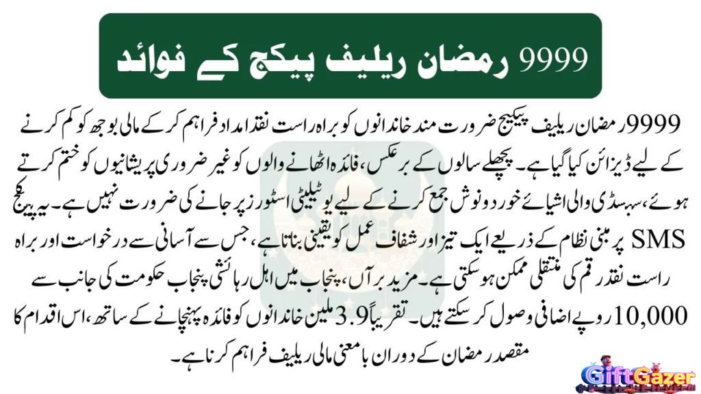 9999 Ramzan Relief Package 2025 Registration Online