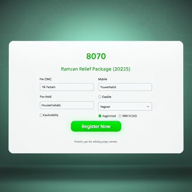 Eligibility Criteria for the 8070 Ramzan Relief Package
