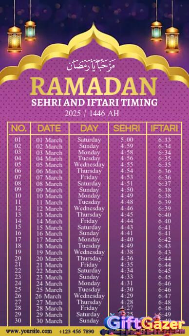 Ramadan in Gujranwala with Suhoor Iftar Timing,Ramadan in Gujranwala Iftar Timing,
Lahore Ramadan Timings 2025,